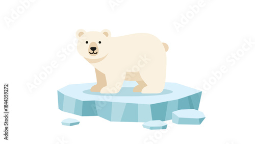 Polar Bear on Ice Floe - Arctic Wildlife Illustration