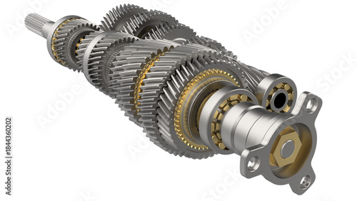 Manual gearbox components including countershaft and main shaft high resolution transparent png photo