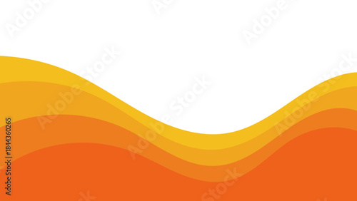 a yellow and orange wave background with a white background