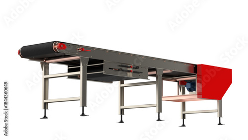 Wide conveyor system engineering drawing isolated on background high resolution transparent png photo