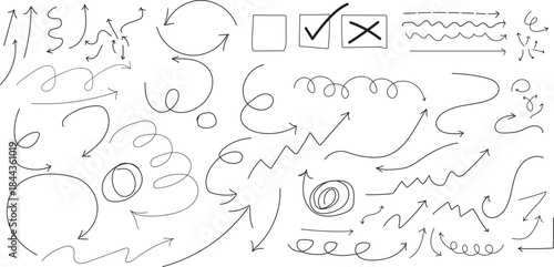 Abstract scribbles and doodles on a white background