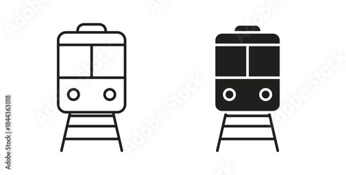 Subway icon simple vectors in black, suitable for projects