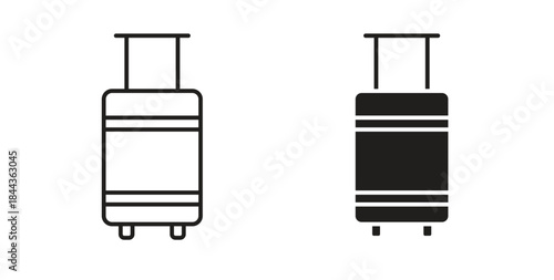 Suitcase icon simple vectors in black, suitable for projects