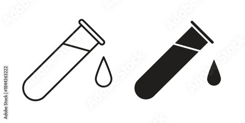 Test tube icon simple vectors in black, suitable for projects