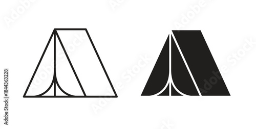 Tent icon simple vectors in black, suitable for projects