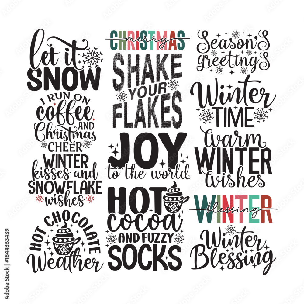 Fototapeta premium Winter Christmas SVG Bundle