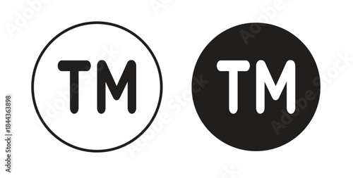 Trademark icon simple vectors in black, suitable for projects