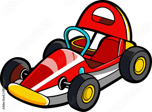 Red go kart isolated on white background. stock illustration