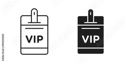 VIP pass icon simple vectors in black, suitable for projects