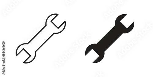 Wrench icon simple vectors in black, suitable for projects
