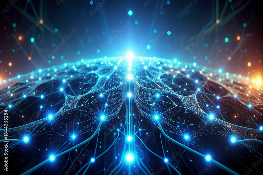 Obraz premium Machine Learning And Artificial Intelligence Automation Concept Design