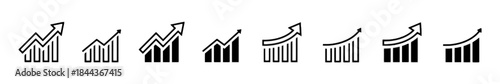 Bar chart growth set graph increase