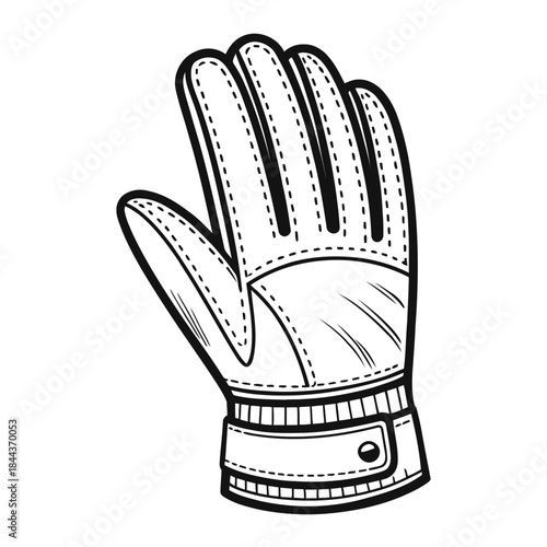 Winter Glove Line Art Illustration – Cozy Cold Weather Handwear Outline for Coloring and Icons