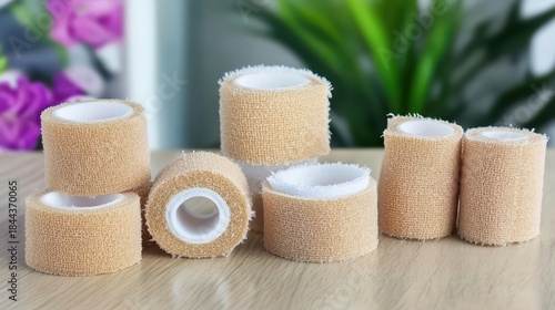 Various sizes of adhesive bandages for first aid and medical wound care