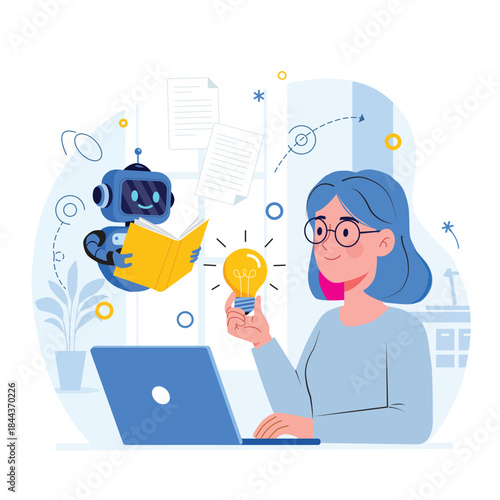 Artificial intelligence and human collaboration fostering new ideas and knowledge acquisition