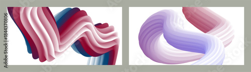 Cords. set of two illustrations. Toothpaste in a tube. Minimalism. Creative modern background. Cover design, wallpaper, background. eps vector.