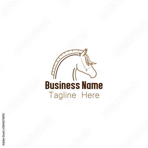 Elegant Line Art Horse Head Logo with Measuring Tape Detail