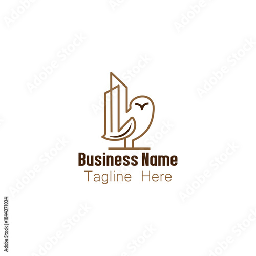 Minimalist Owl and Skyscraper Business Logo