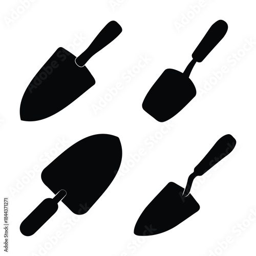 Various garden trowel silhouettes for gardening tasks