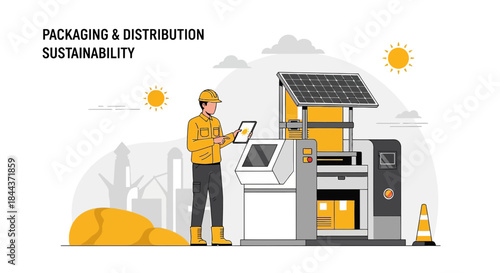 Sustainable industrial packaging and distribution powered by solar energy technologies