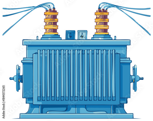 Vintage High Voltage Transformer Station with Cooling System Electrical Engineering