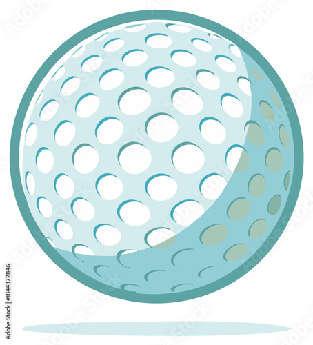 Stylized Golf Ball with Dimples and Shadow Play