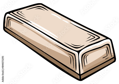 Stylized illustration of a precious metal bar representing wealth prosperity and financial success