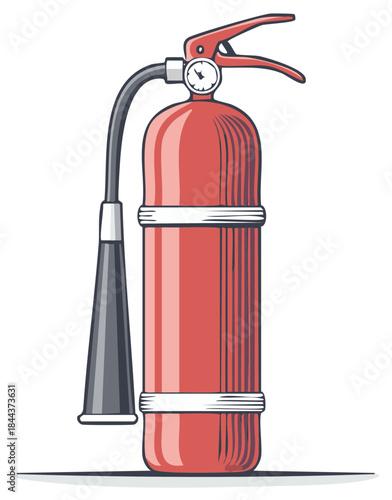 Red Fire Extinguisher Emergency Equipment Safety Illustration Firefighting System
