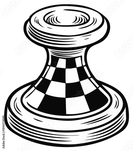 Abstract chess piece illustration