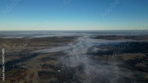 sunrise over the fog