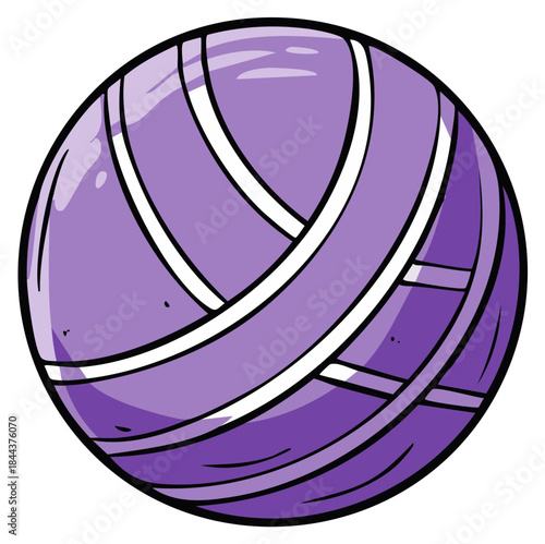 Vibrant purple yarn ball illustration for knitting crochet and creative craft projects