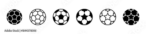 Collection of soccer balls in various design and style showcasing diverse patterns and artistic variations in sports equipment