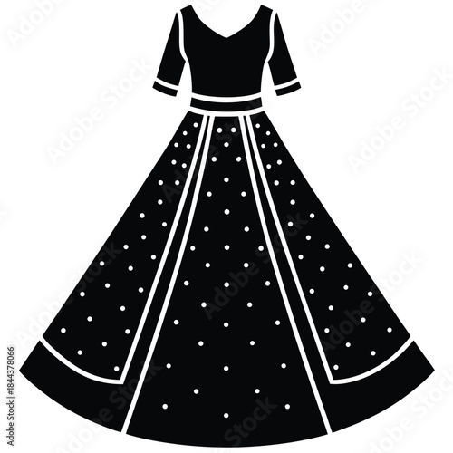 girls strappy dress flat sketch vector illustration a line summer beach dress, sundress technical cad drawing template