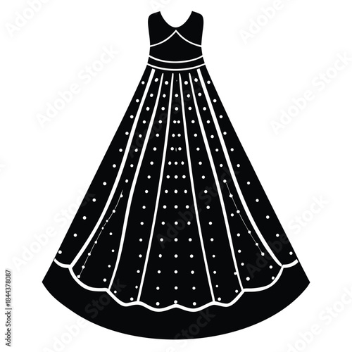 girls strappy dress flat sketch vector illustration a line summer beach dress, sundress technical cad drawing template
