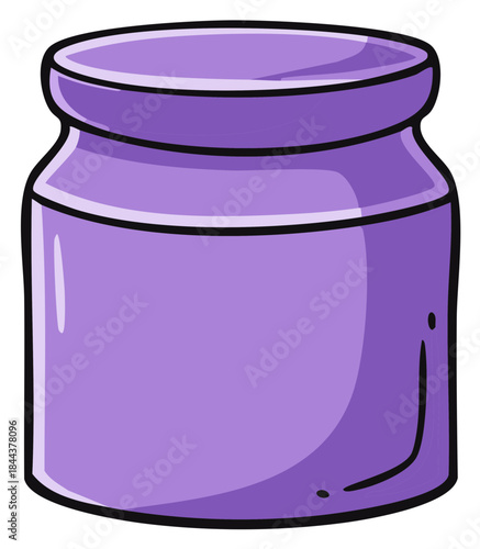 Cartoon Purple Jar Container Kitchenware Storage Glassware Preserving Object