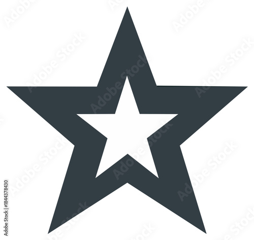 Nested Star Illustration Minimalist Icon Five Point Star Graphic Element Simple Modern Design