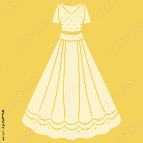 girls strappy dress flat sketch vector illustration a line summer beach dress, sundress technical cad drawing template