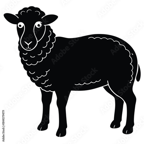 Clean and modern vector sheep silhouette vector art farm animal illustration livestock design graphic template ewe lamb ram wool farming 100
