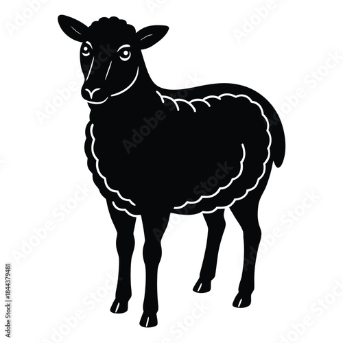 Clean and modern vector sheep silhouette vector art farm animal illustration livestock design graphic template ewe lamb ram wool farming 100
