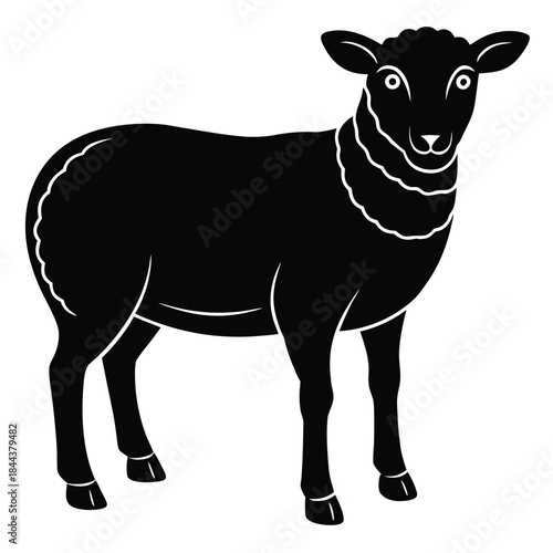 Clean and modern vector sheep silhouette vector art farm animal illustration livestock design graphic template ewe lamb ram wool farming 100
