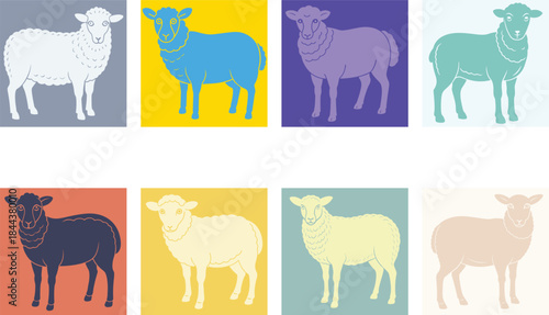 Clean and modern vector sheep silhouette vector art farm animal illustration livestock design graphic template ewe lamb ram wool farming 100
