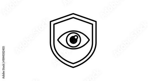 Eye safety protection icon, illustrating security and surveillance concept in the digital age,