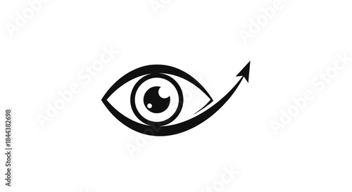 Visionary growth concept with eye and upward arrow conveying strategic foresight