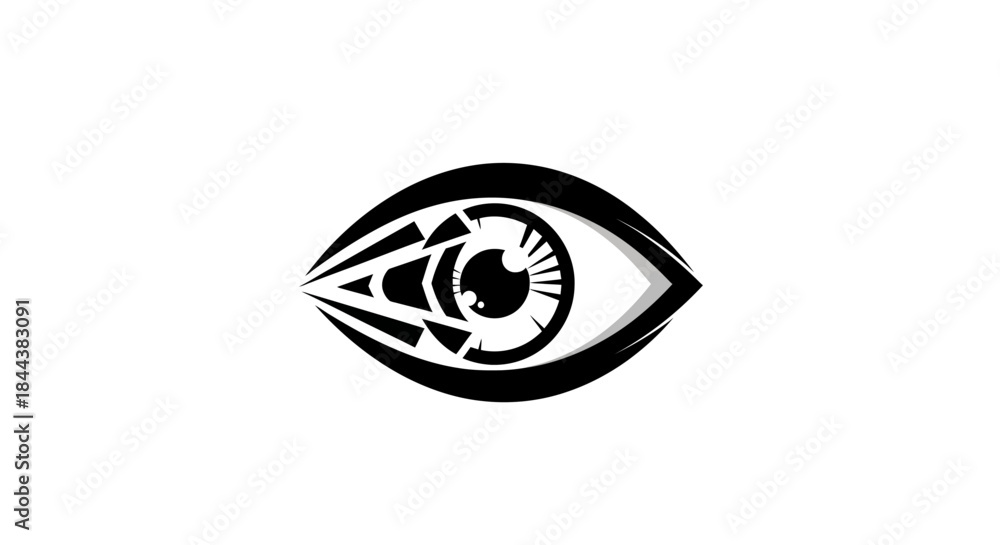 Obraz premium Abstract eye illustration showcasing a futuristic and geometric design concept