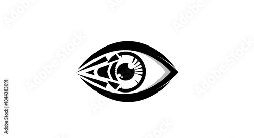 Abstract eye illustration showcasing a futuristic and geometric design concept