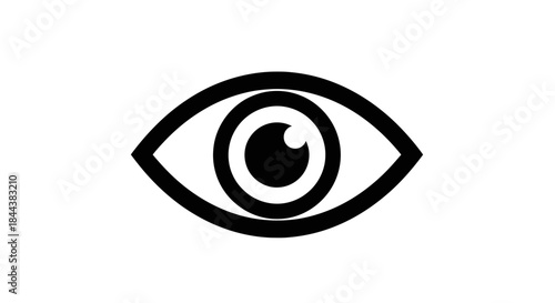 Eye catching graphic design of a minimalist black eye symbol for vision and optical awareness