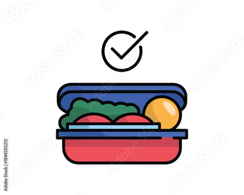 Lunch Box Filled with Healthy Food Ready to Eat