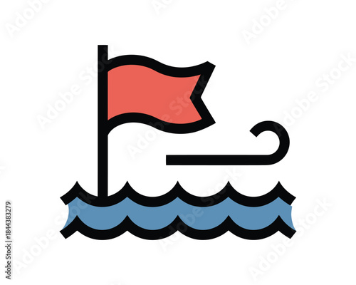 High wind and dangerous sea weather on beach