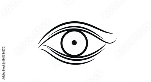 Elegant minimalist eye illustration in black and white for creative design projects