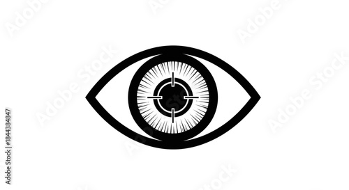 Abstract eye with target symbol as pupil representing focus vision accuracy